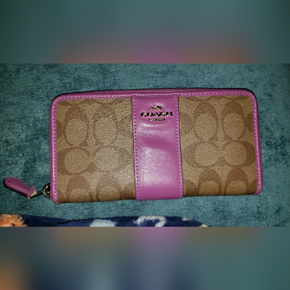 Coach Brown and Purple Wallet